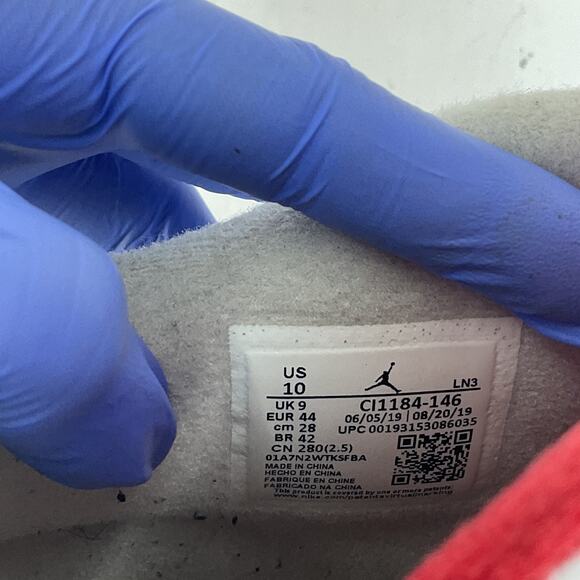 Nike Air Jordan 4 Retro White Blue Red Sneakers Men's Size 10 Preowned - Picture 6 of 6